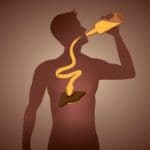 drinking causing liver disease illustration