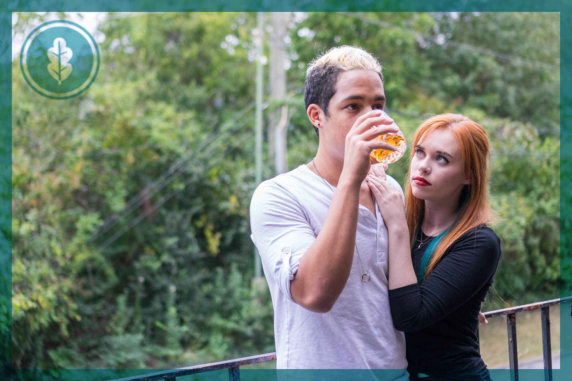 Girl seemingly pressuring her boyfriend into drinking hard liquor